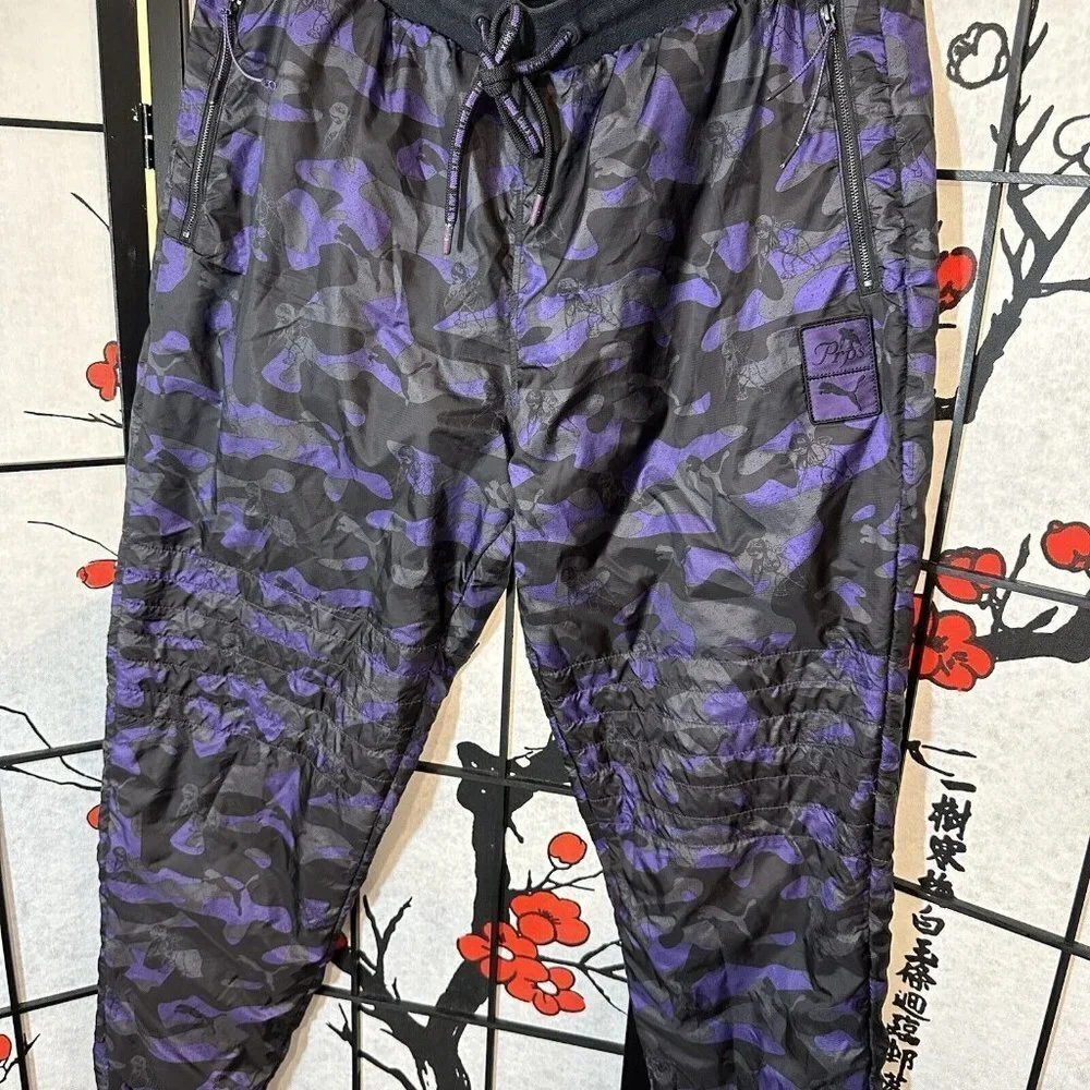 PUMA x PRPS Collab Opulent Black Purple Camo Joggers Pants Size XXL Nylon